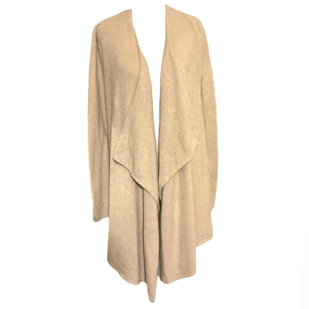 Barefoot Dreams Cozy Chic Lite Beige Open Front Cardigan Size Small Medium